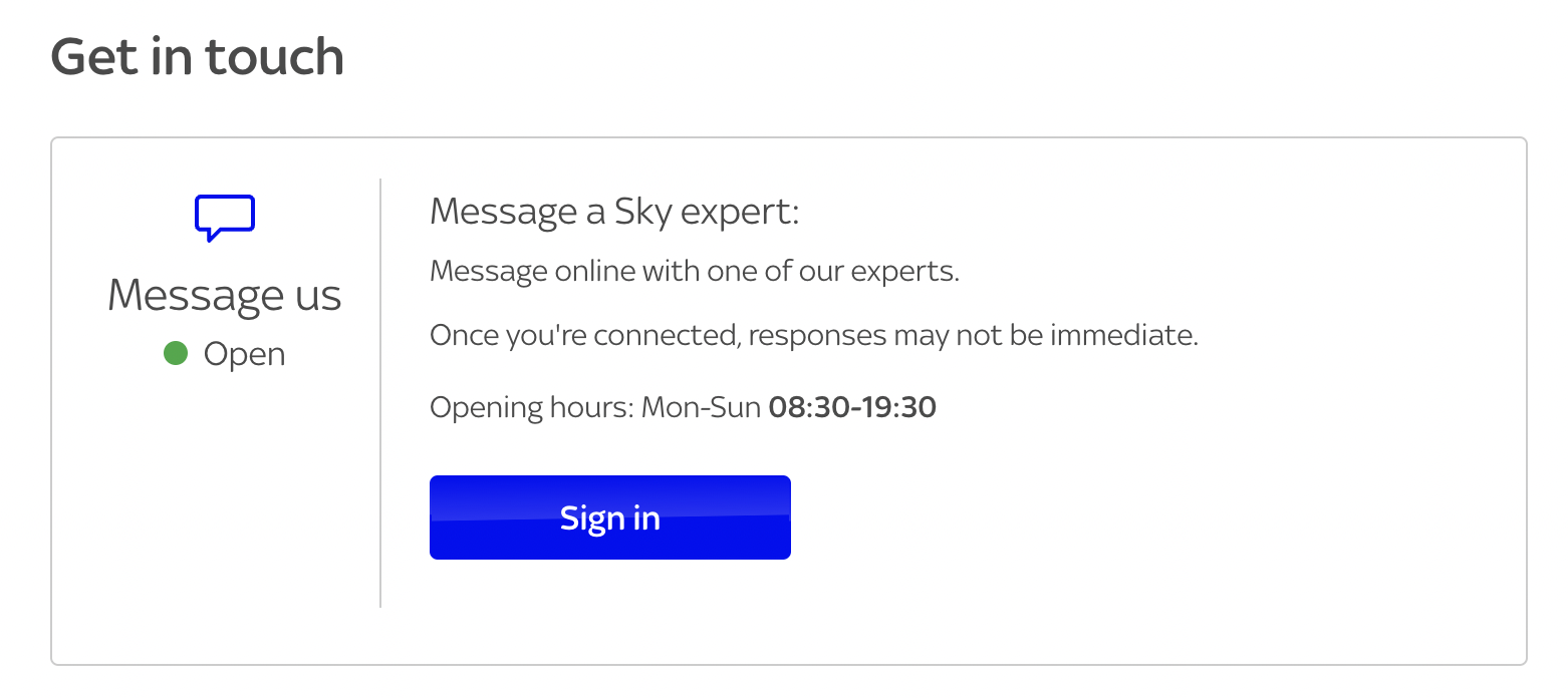 sky live chat directory