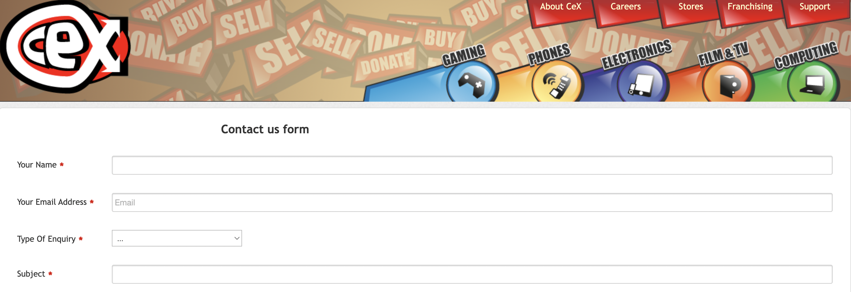 cex contact form